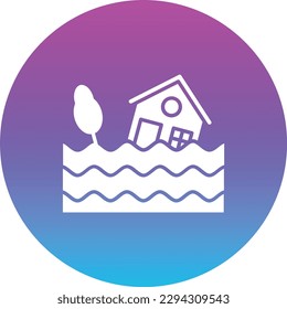 Icono vectorial de la casa inundada. Se puede usar para imprimir, móviles y aplicaciones web.