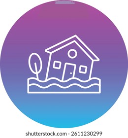 Flooded House vector icon. Can be used for printing, mobile and web applications.