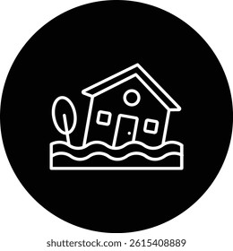 Flooded House vector icon. Can be used for printing, mobile and web applications.