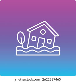 Flooded House vector icon. Can be used for printing, mobile and web applications.