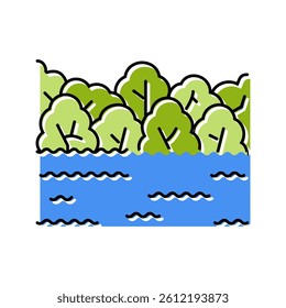flooded park disaster color icon vector. flooded park disaster sign. isolated symbol illustration