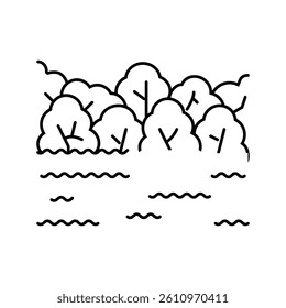 flooded park disaster line icon vector. flooded park disaster sign. isolated contour symbol black illustration