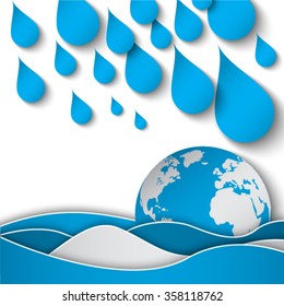 Flooding Earth concept