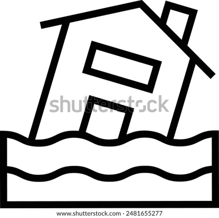 flooding icon. Thin linear style design isolated on white background