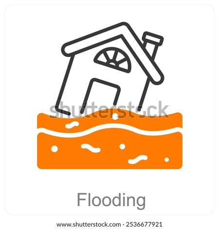 Flooding and nature icon concept