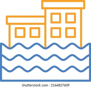 Flooding vector icon. Can be used for printing, mobile and web applications.