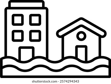 Flooding vector icon. Can be used for printing, mobile and web applications.