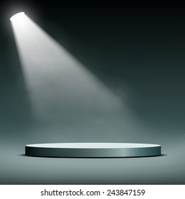floodlight illuminates a pedestal for presentation