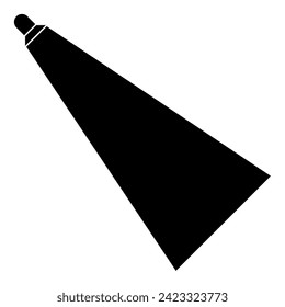 Efecto de la luz de inundación luz de reflector de luz reflector icono de color negro ilustración vectorial estilo plano