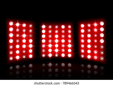 Floodlight of stadium on a dark background