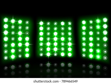 Floodlight of stadium on a dark background