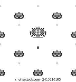 Floodlight Tower Icon Seamless Pattern, Stadium Bright Light Tower Vector Art Illustration