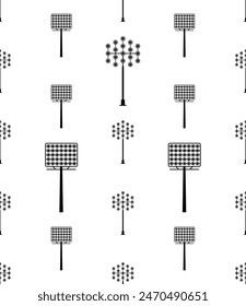 Floodlight Tower Icon Seamless Pattern, Stadium Bright Light Tower Vector Art Illustration