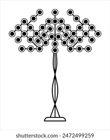Floodlight Tower Icon, Stadium Bright Light Tower Vector Art Illustration