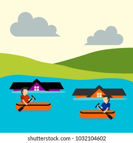 Floods Disaster Illustration
