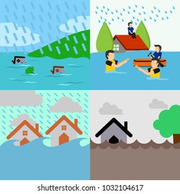 Floods Disaster Illustration