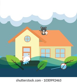 Floods Disaster Illustration Vector