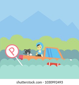 Floods Disaster Illustration Vector