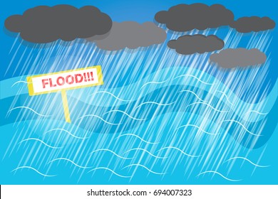 Floods must be prepared because the water may be flooded with no shelter. vector