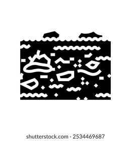 inundação com ícone de escombros vetor. inundação com sinal de escombros. ilustração de símbolo isolado