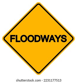 Floodways Symbol Sign, Vector Illustration, Isolated On White Background Label .EPS10 