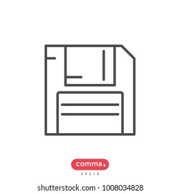 floopy disc vector icon, computer symbol