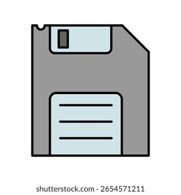 floopy disk icon with white background vector stock illustration