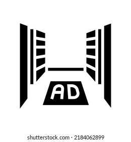 vector de icono de glifo de publicidad en el suelo. signo de publicidad en el suelo. ilustración de símbolo aislado