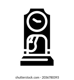 Etage antike Uhr Symbol Vektorgrafik. Fußbodenantikuhrschild. isoliertes Kontursymbol