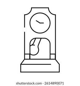 floor antique clock line icon vector. floor antique clock sign. isolated contour symbol black illustration