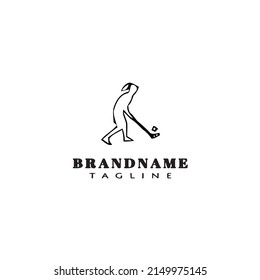 diseño del jugador de bola de piso logotipo diseño de icono plano imagen de vector aislado negro
