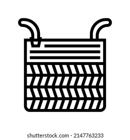 floor basket line icon vector. floor basket sign. isolated contour symbol black illustration