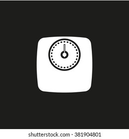 Floor bathroom scales. Vector icon white
