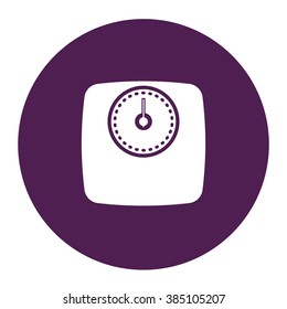 Floor bathroom scales. Vector icon purple 
