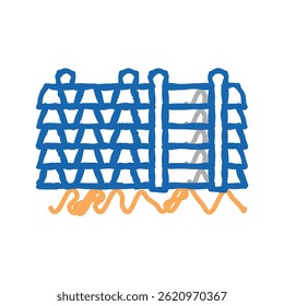 floor beams concrete doodle icon sketch vector. floor beams concrete sign. isolated symbol illustration