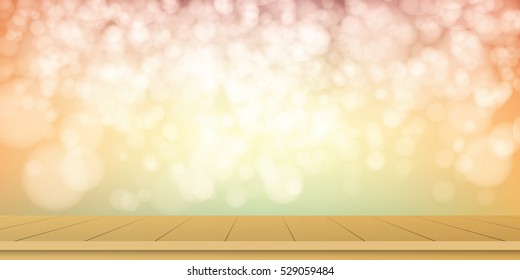 Floor with blurred abstract background. Podium. Pedestal. Platform. Spotlight. Vector illustration.