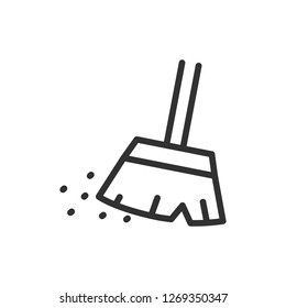 floor brush. linear icon. Line with editable stroke