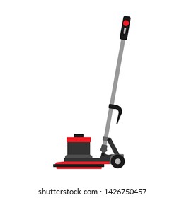 Floor Buffer Service Machine Cleaner Equipment. Vector Business Washing Janitorial Home. Mop Cleanup Scrubber Store