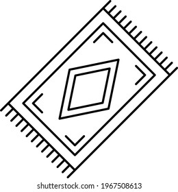 Fußbodenkonzeption, Teppichteppich-Vektordesign, Innendesign-Symbol, Innenraumbeschilderung, Wohnungsdekoration und Handelsdekoration Stockillustration