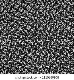 Floor carpet with  crossed stripes texture. Thick wool fabric. Graphics in black and white. Vector illustration.  