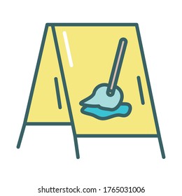 diseño de imagen vectorial de estilo de relleno de señal de precaución de suelo