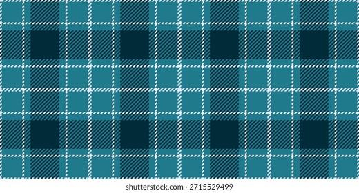 Tela del patrón del control de piso, tela a cuadros orgullosa sin costuras. Fondo de tartán de Vector de textura de moda en paleta de colores cian y oscuros.
