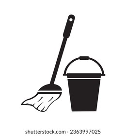 floor cleaner icon logo vector design template