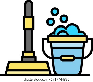 Limpiador de pisos Nuevo Vector de diseño de iconos creativos