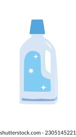 Floor cleaning gel bottle vector. Plastic bottle clipart. Cleaning liquid bottle. Flat vector illustration  in cartoon style isolated on white background. 