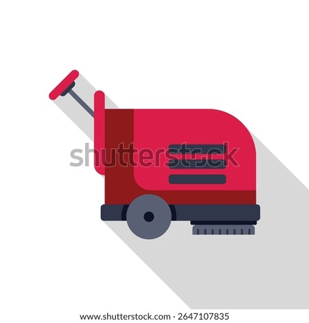 Floor cleaning and polishing machine on white background with long shadow