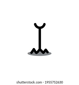 Floor clothes hanger flat icon. Simple style home furniture symbol. Logo design element. T-shirt printing. Vector for sticker.