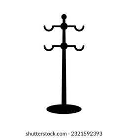 Diseño del icono del colgador de ropa en el suelo. aislado de fondo blanco. ilustración vectorial