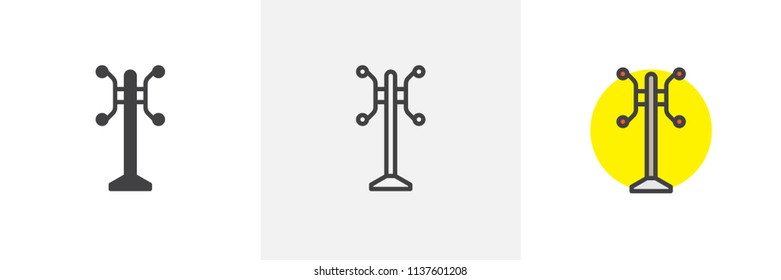 Floor clothes hanger icon. Line, solid and filled outline colorful version, outline and filled vector sign. Symbol, logo illustration. Different style icons set. Pixel perfect vector graphics