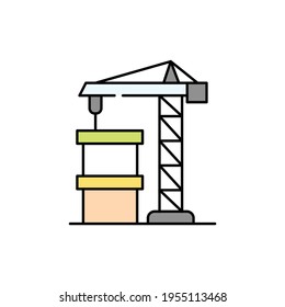 Floor construction technology color line icon. Pictogram for web page, mobile app, promo. UI UX GUI design element. Editable stroke.